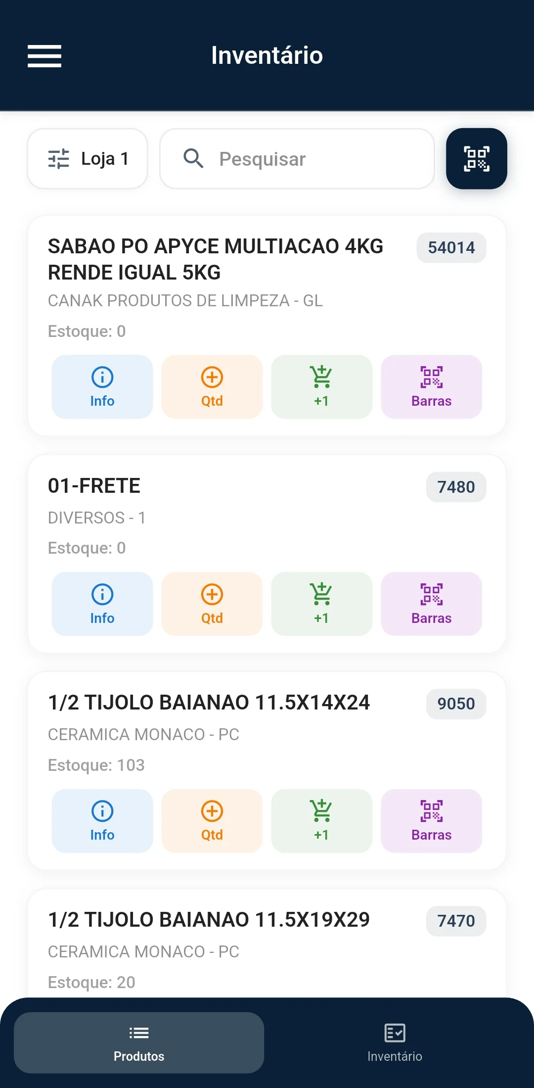New System Mobile — Inventário